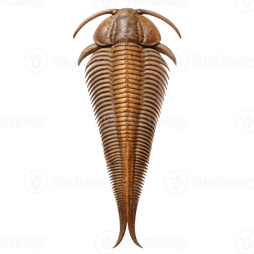 Pikaia gracilis fossil, an early chordate ancestor, isolated on transparent background png