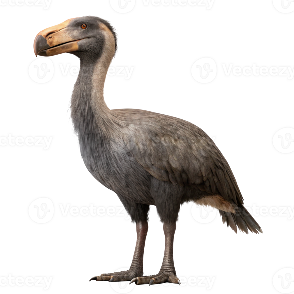 Gastornis, giant eocene diatryma bird standing on transparent background png
