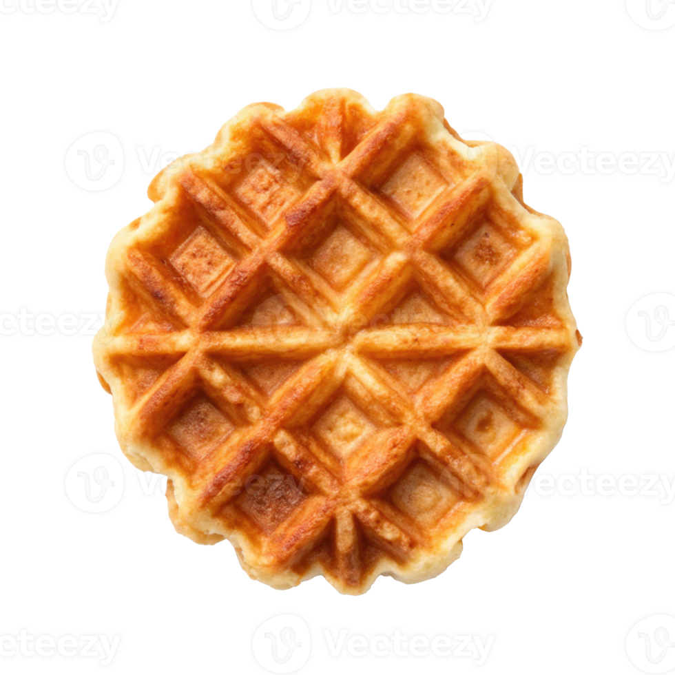 Croffle pastry made with croissant dough in waffle iron on transparent background png