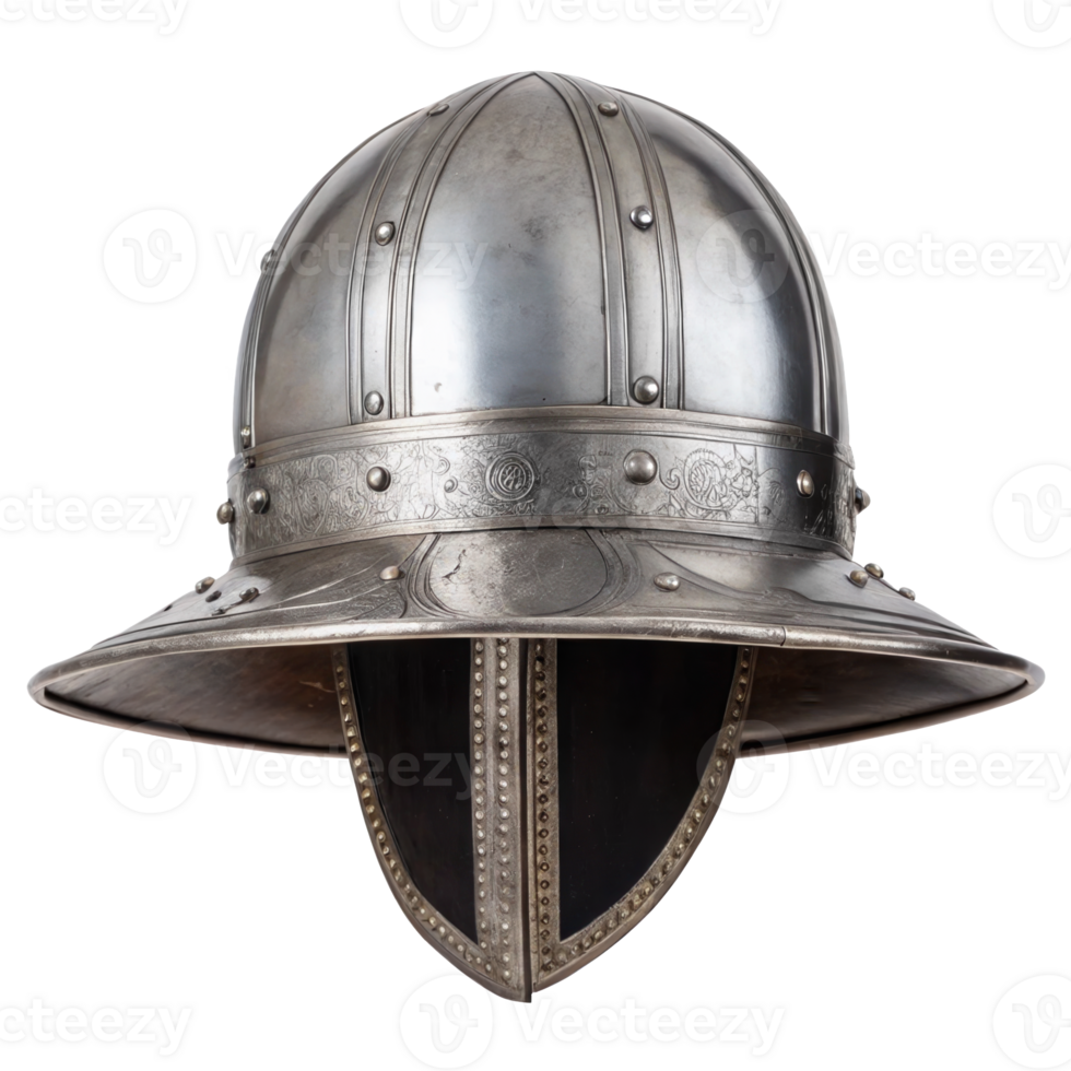 Italian sallet helmet with bevor isolated on transparent background png