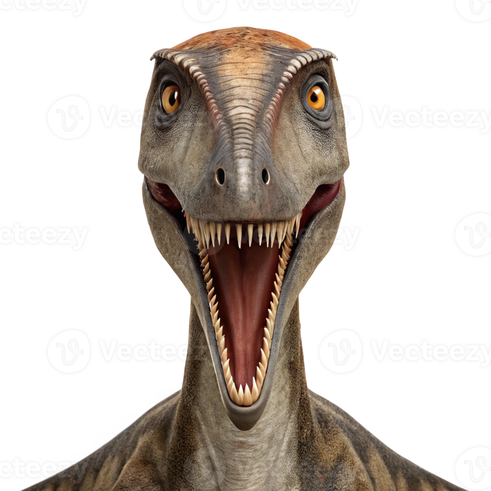 Dimorphodon, early pterosaur, opening its beak on transparent background png