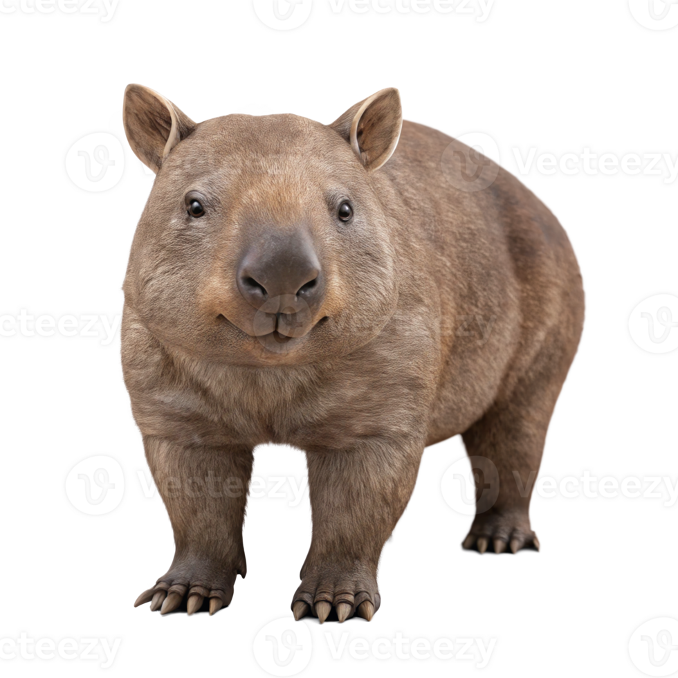 Diprotodon, extinct rhino sized wombat standing on transparent background png
