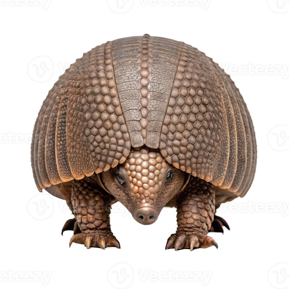 Glyptodon, armadillo, shelled animal walking on transparent background png