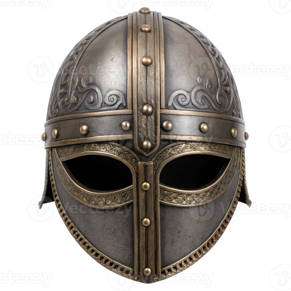 Gjermundbu helmet isolated on transparent background showing norse warrior protection png