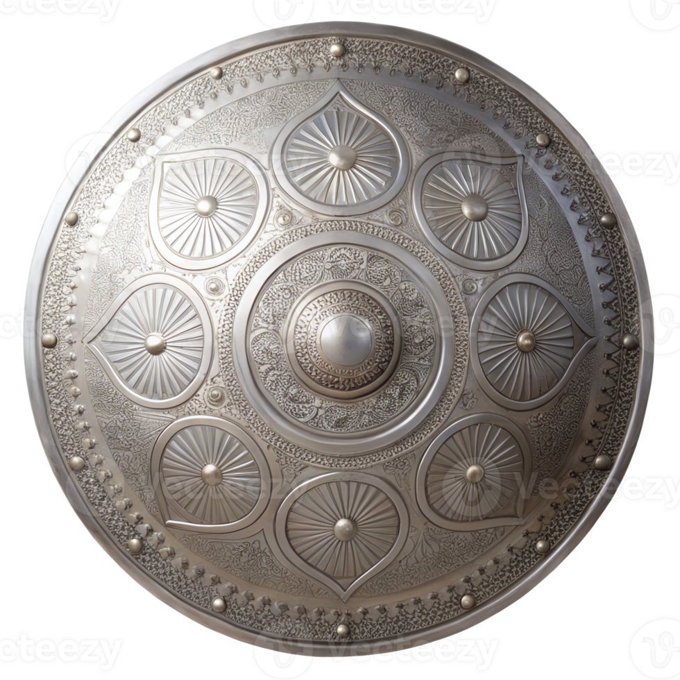 Embossed indonesian muslim shield isolated on transparent background png