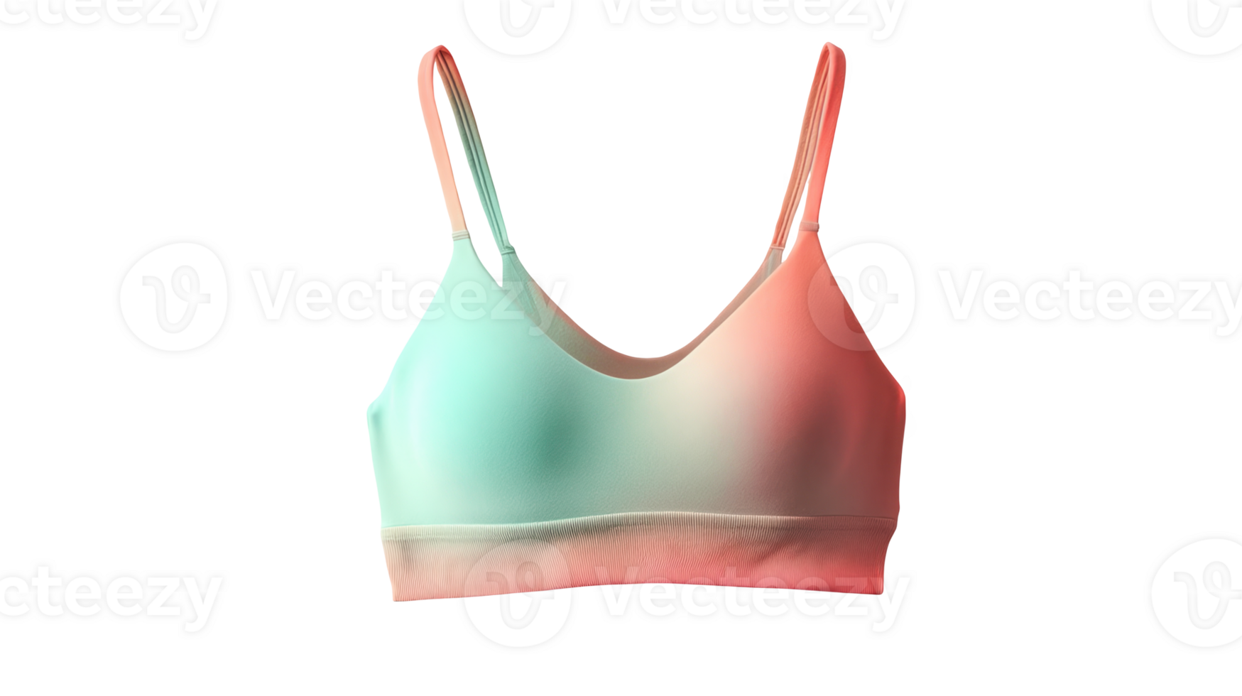 Thermochromic sports bra showing gradient colors on transparent background png