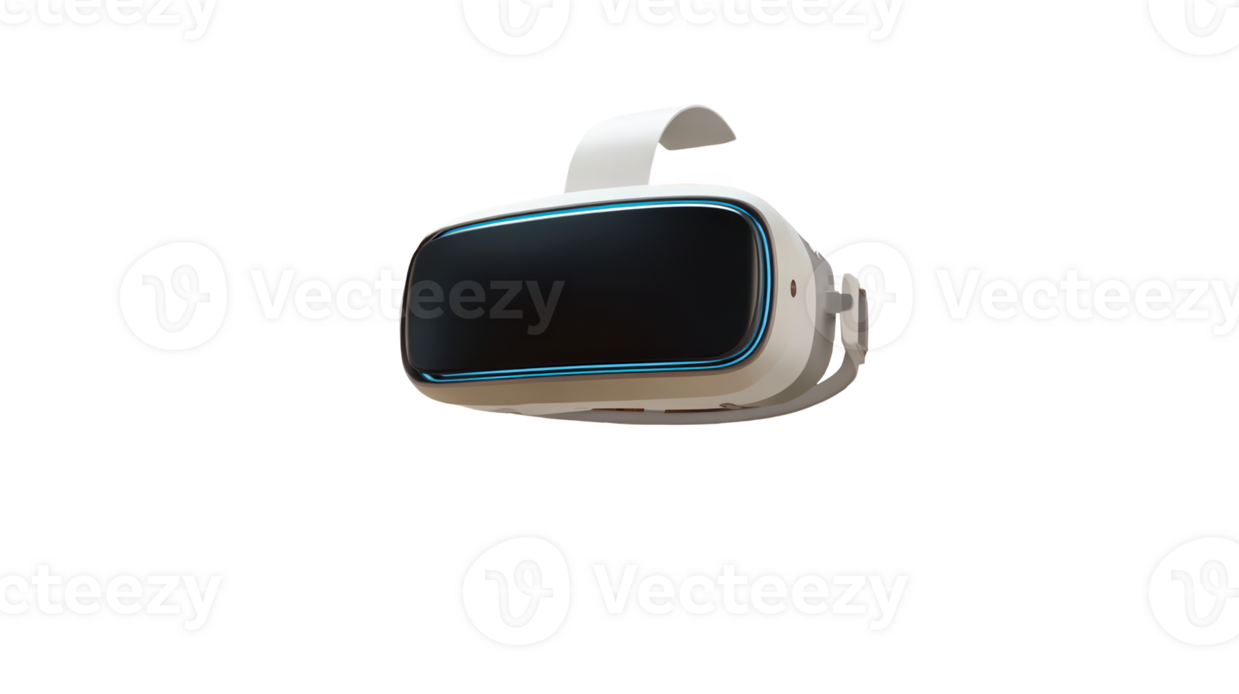 Futuristic vr headset floating on transparent background png