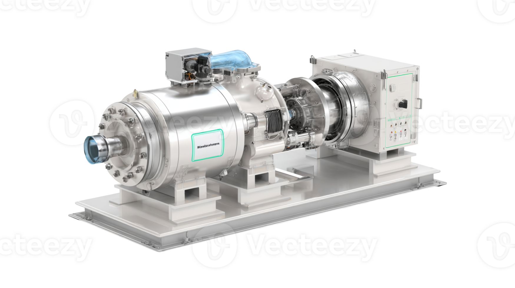Hydrogen microturbine generator providing sustainable energy on transparent background png