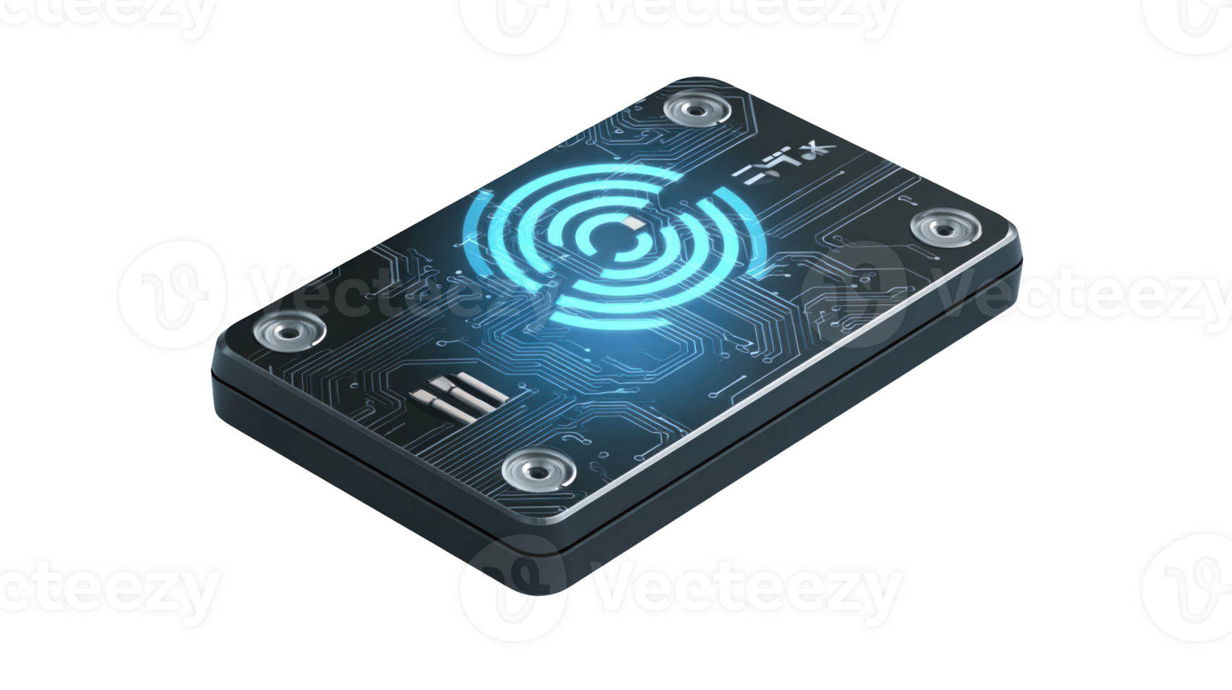 Battery free iot tag sending data wirelessly on transparent background png