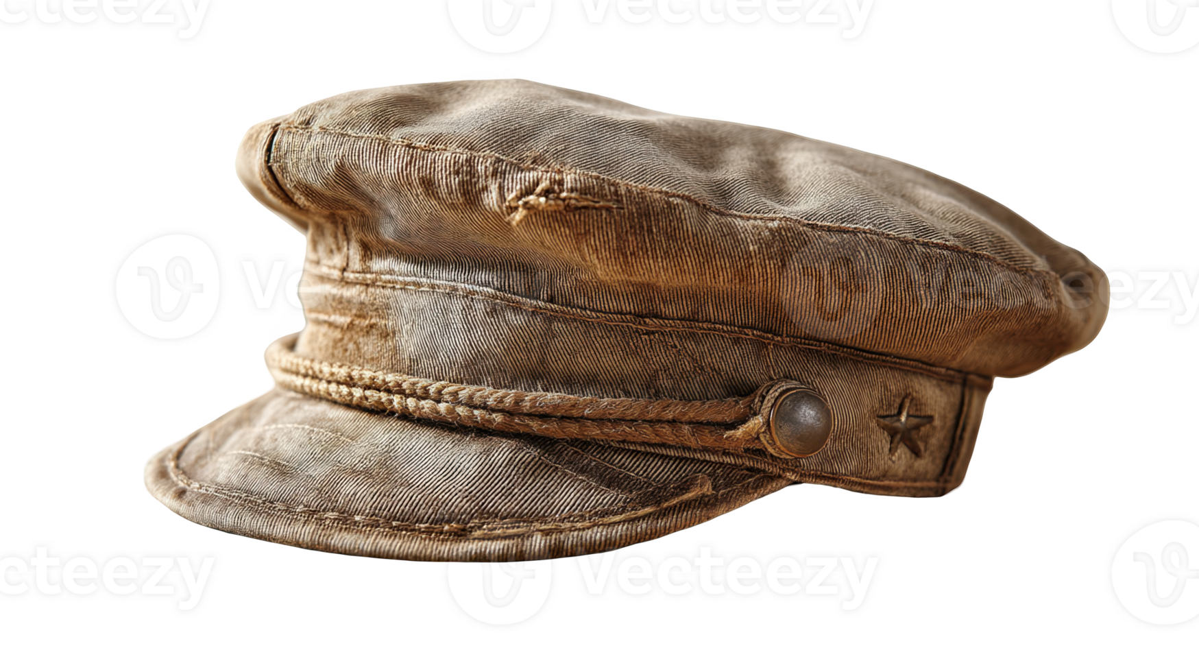 Old weathered conductor cap isolated on transparent background png