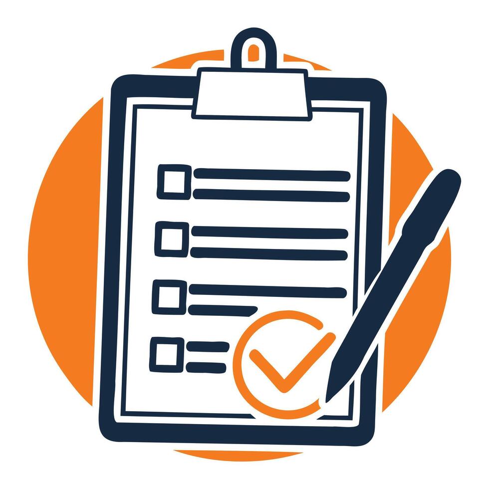 Checklist Symbol with Taskboard Layout vector