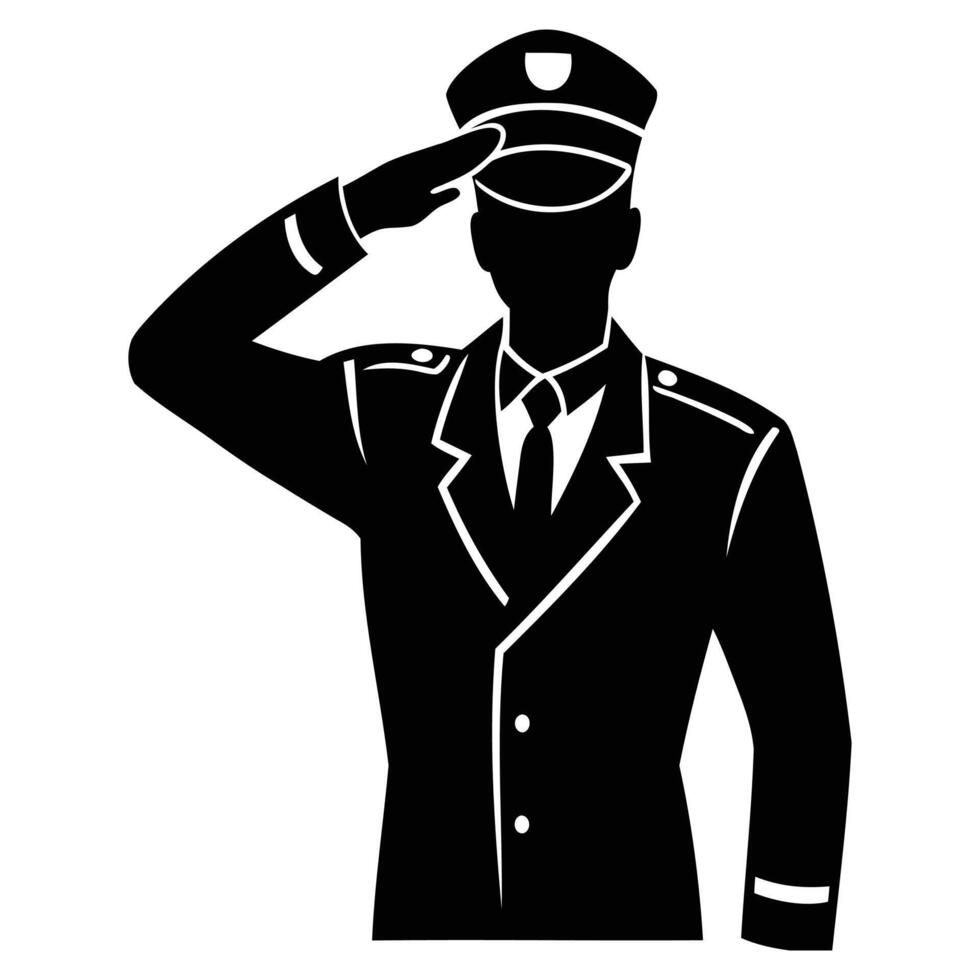 Standing Soldier Salute Illustration vector