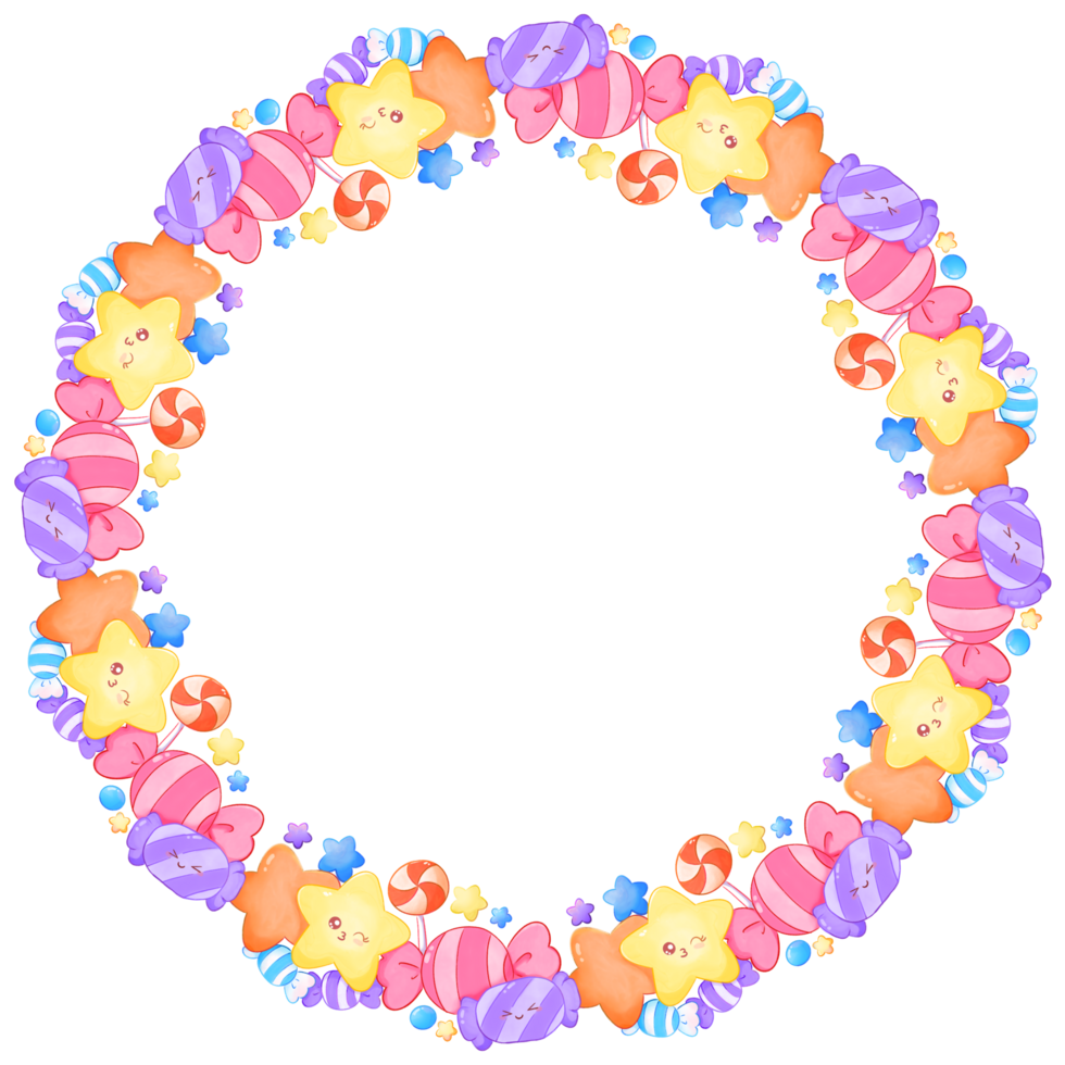 Sweet Little Star and Candy Wreath png