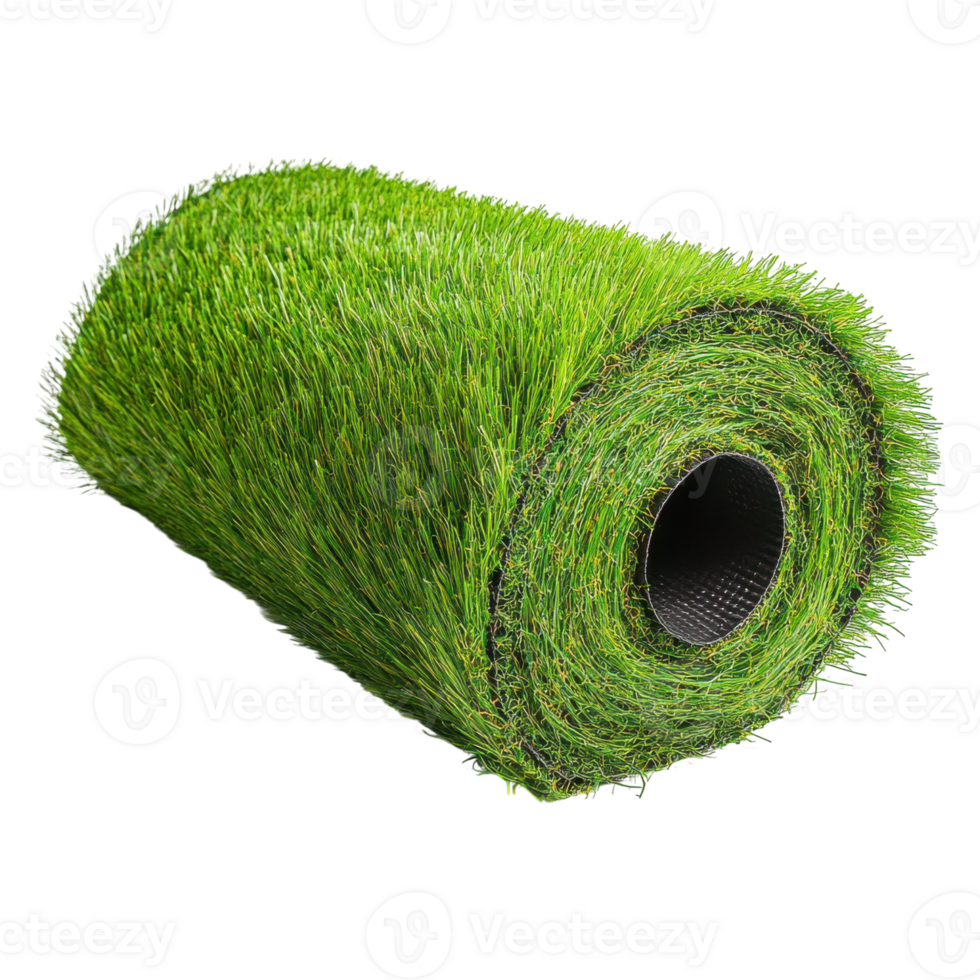 Rolled artificial turf on transparent background png