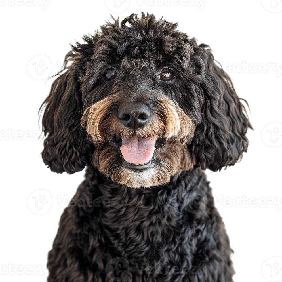 A happy poodle portrait on transparent background png