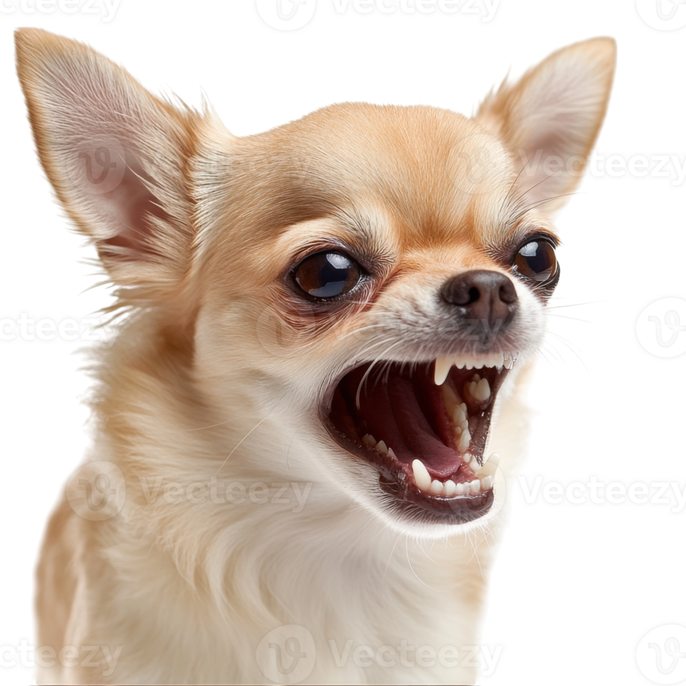 Angry chihuahua barking on transparent background png