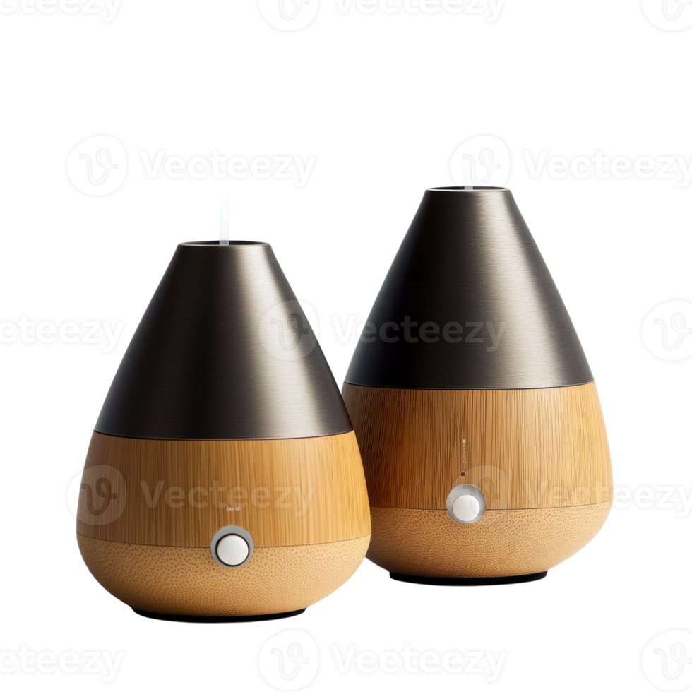 Two aroma oil diffusers on transparent background png