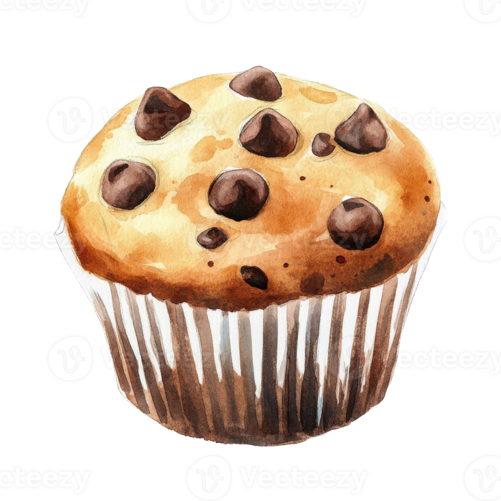 A chocolate chip muffin transparent background png