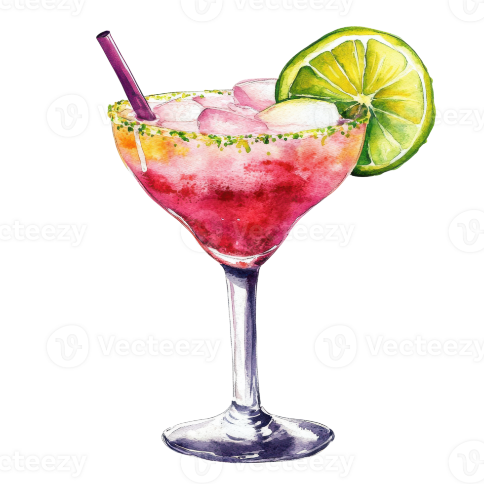 A margarita with a lime on transparent background png
