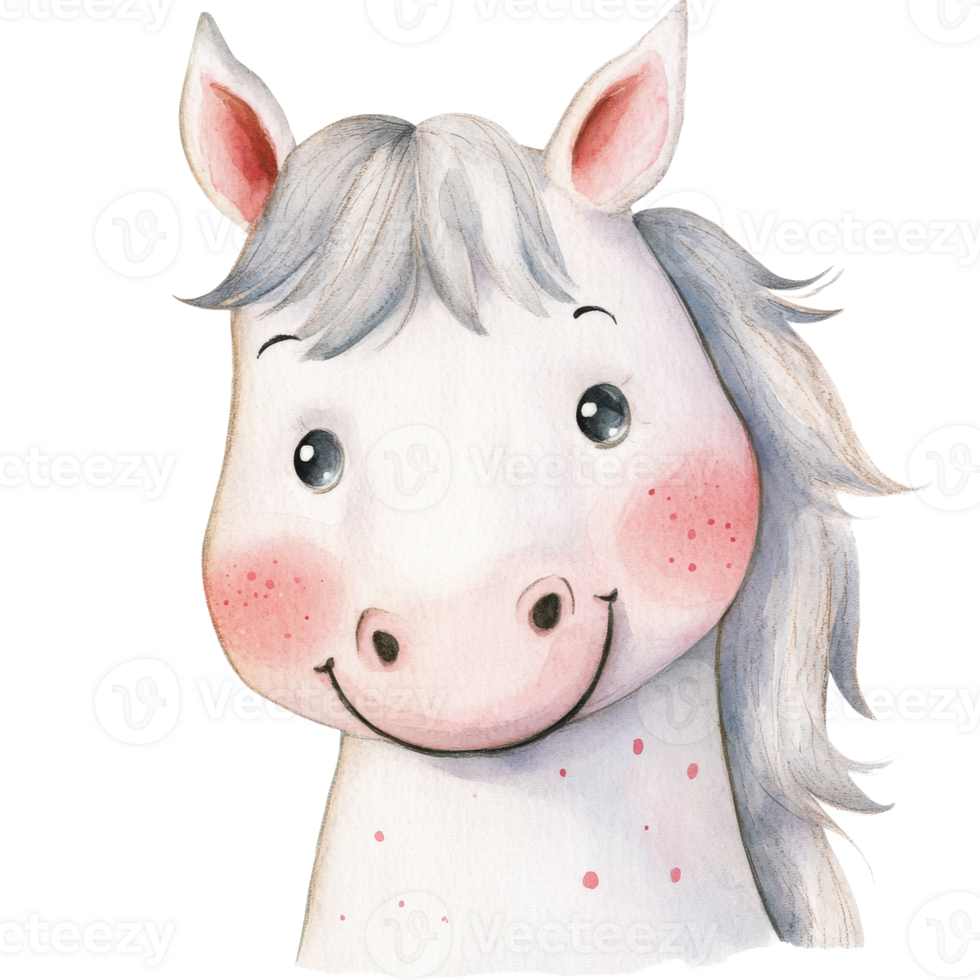 A cartoon horse smiling on transparent background png