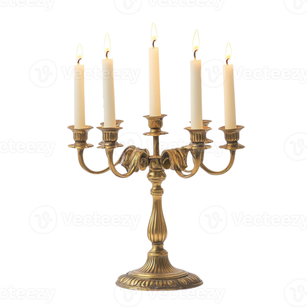 Candelabra with candles on transparent background png