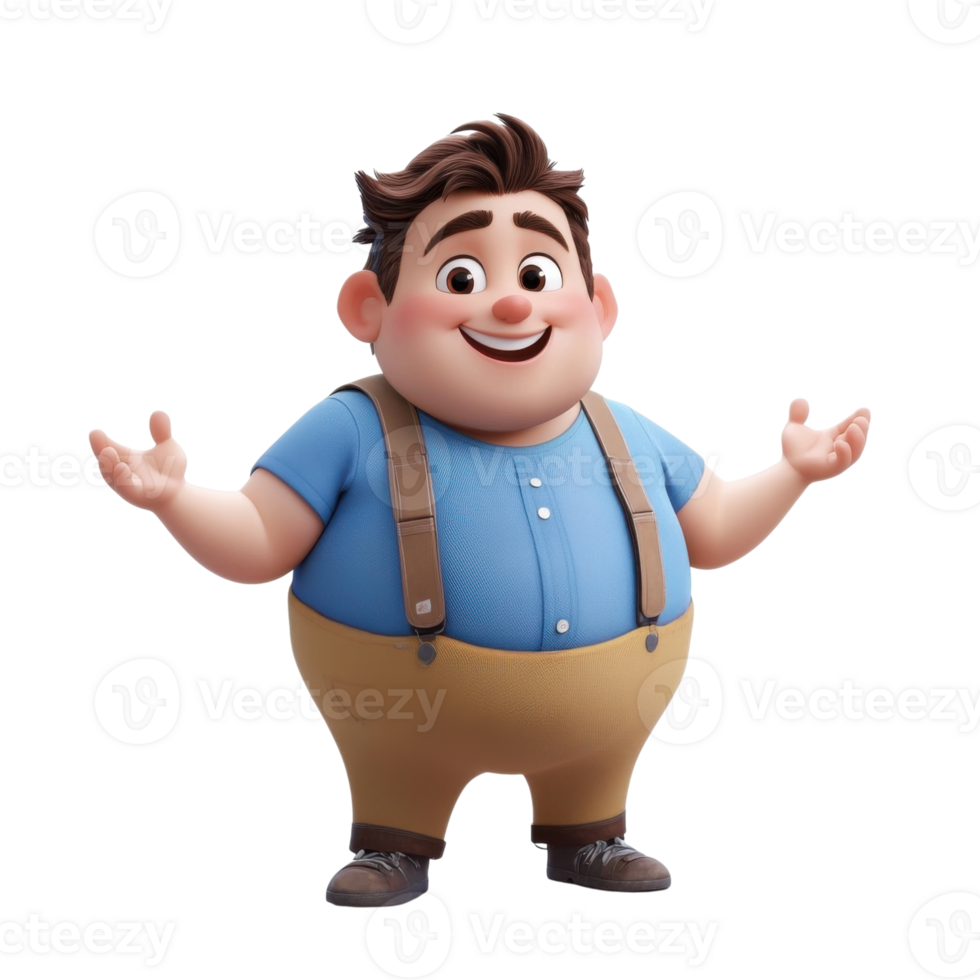 Cartoon man with smile on transparent background png