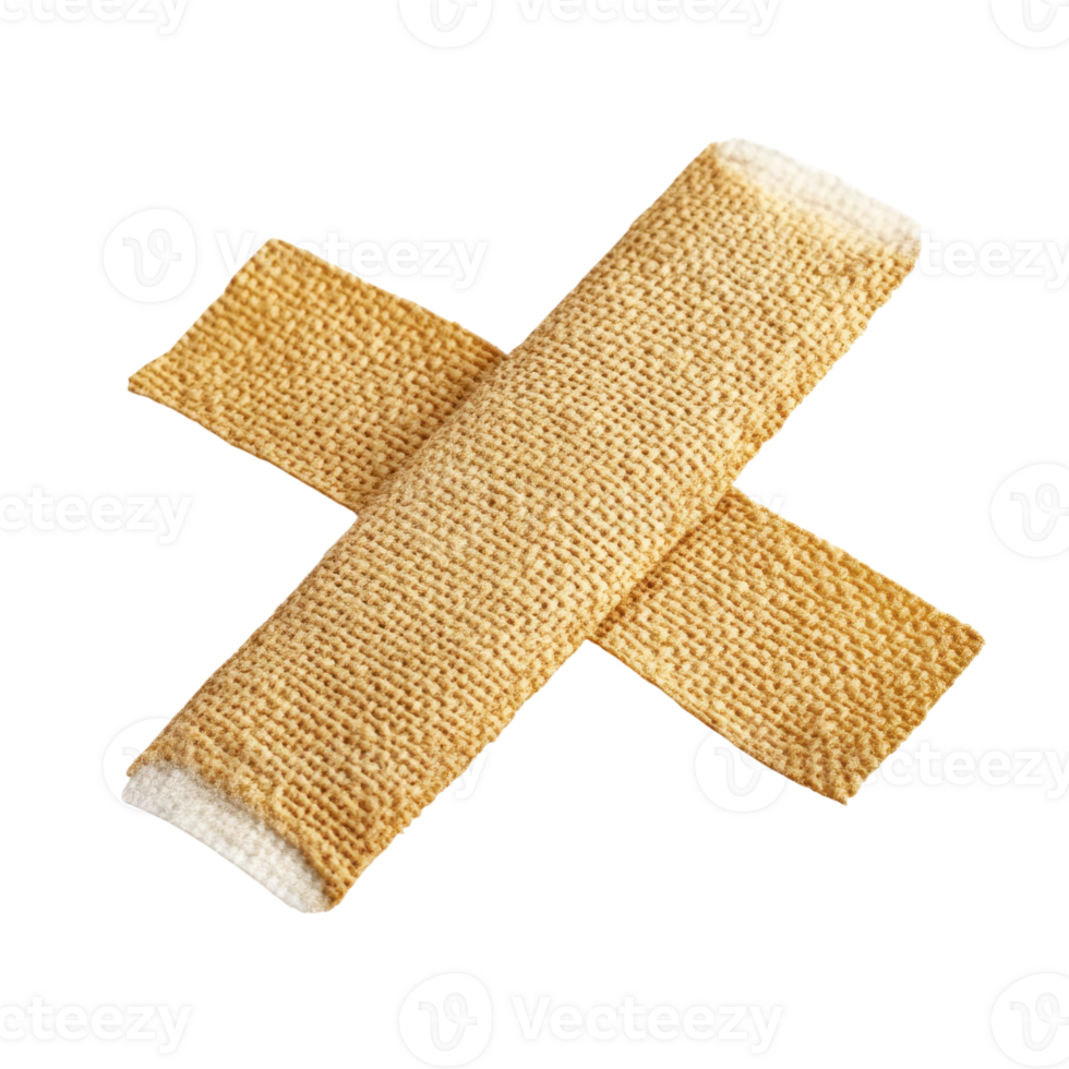 Two matzah crackers cross on transparent background png