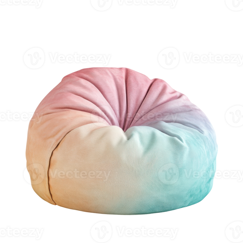 A colorful beanbag chair on transparent background png