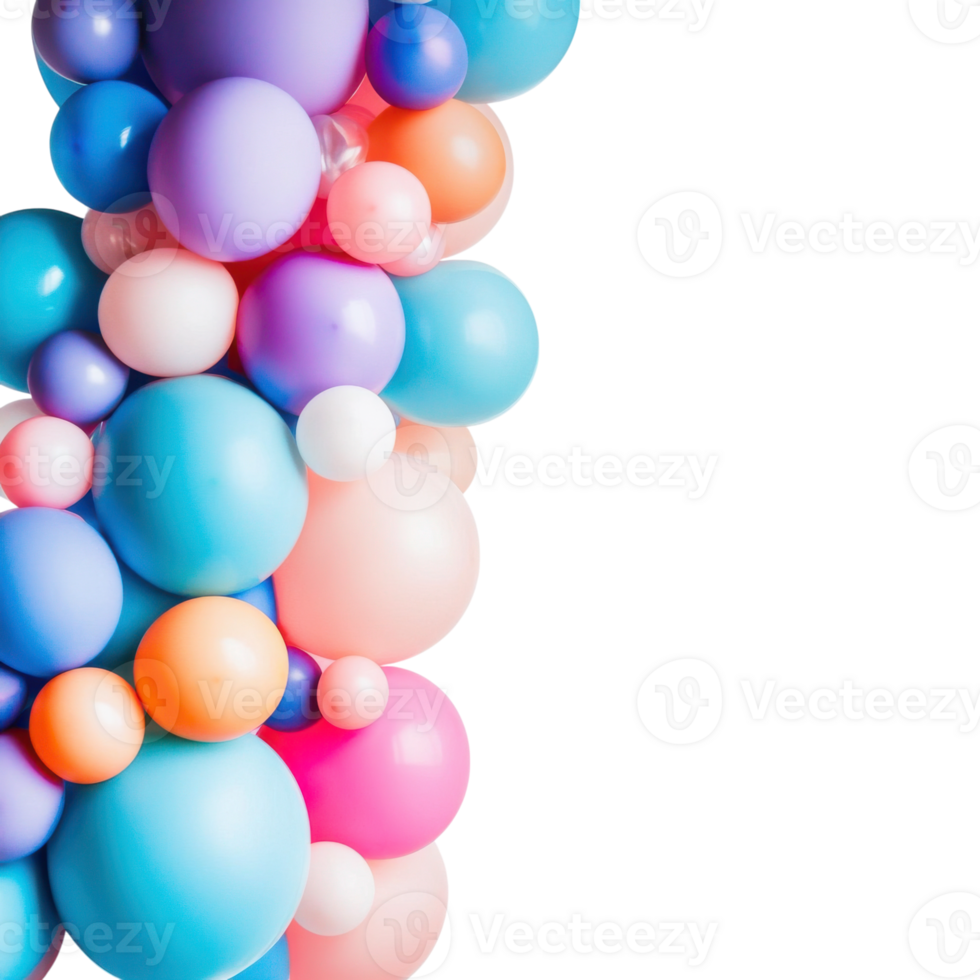 Balloons pastel colors on transparent background png