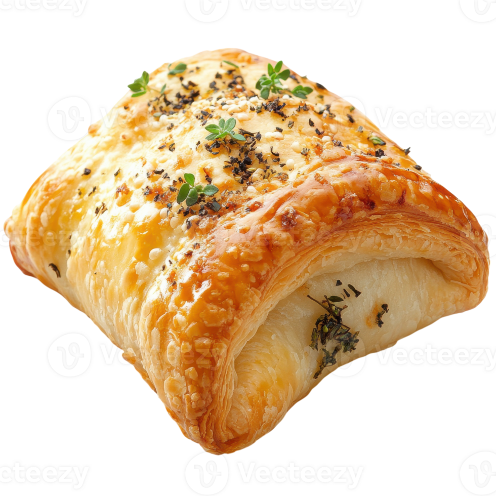 Savory pastry on black on transparent background png