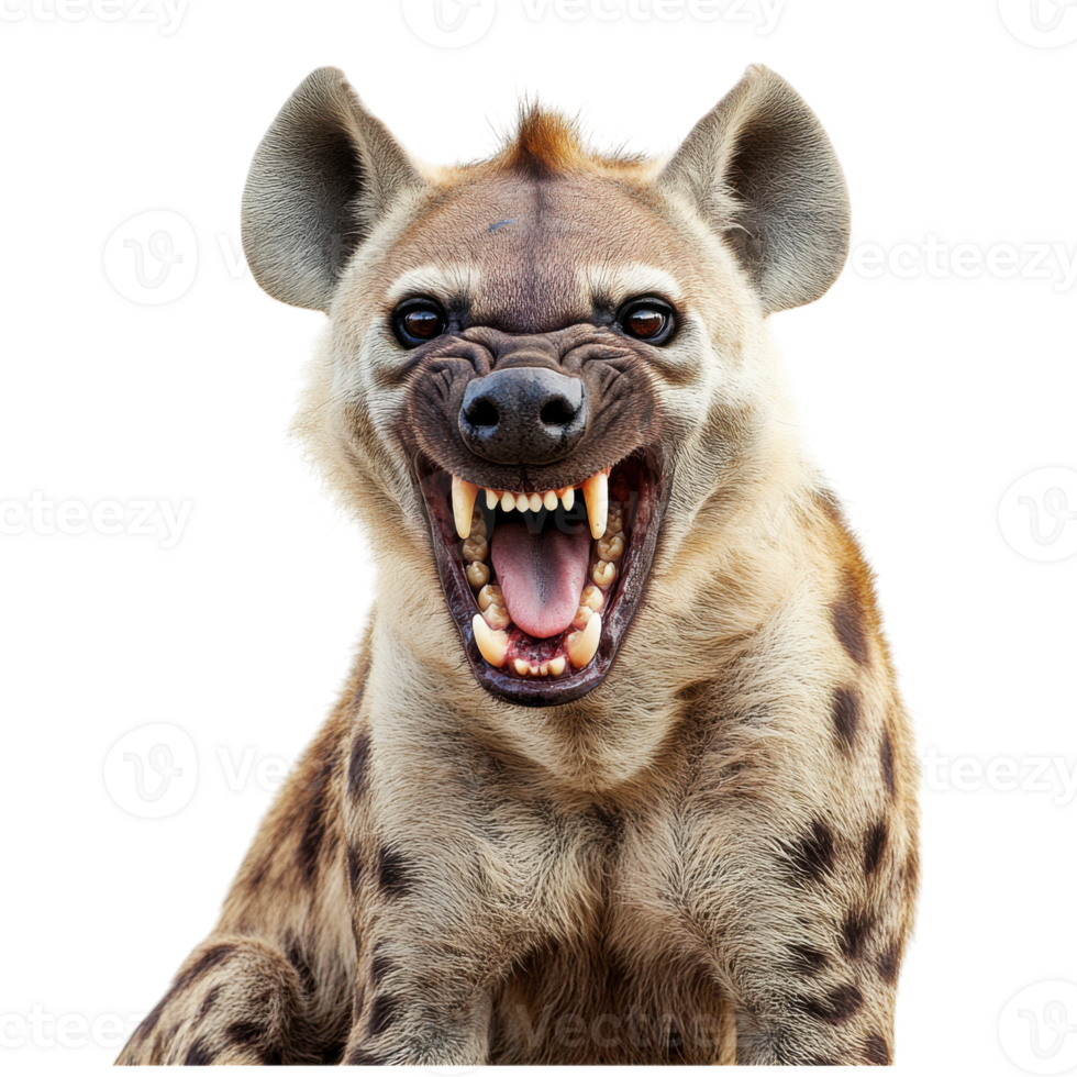 Hyena showing its teeth on transparent background png