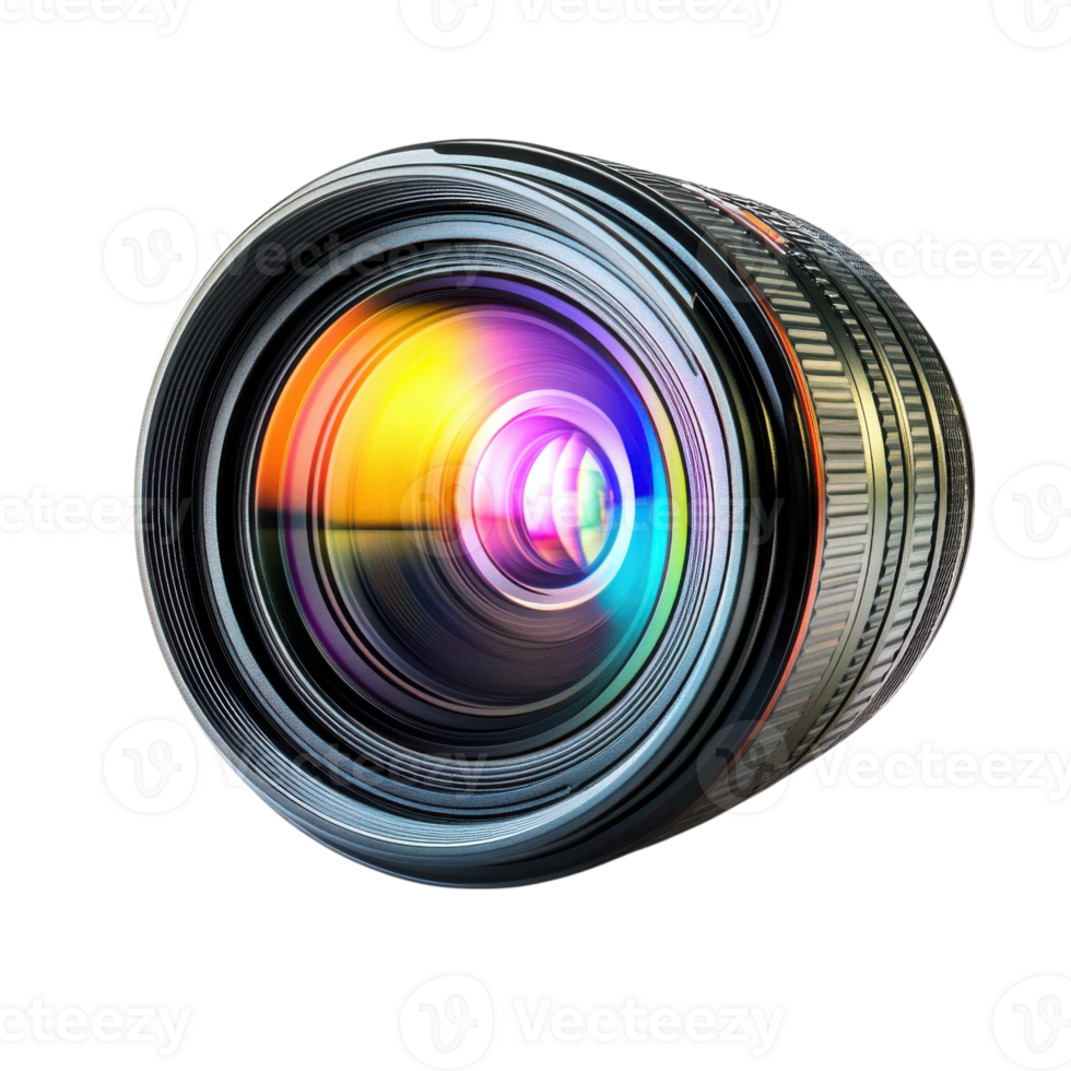 Camera lens close up shot on transparent background png