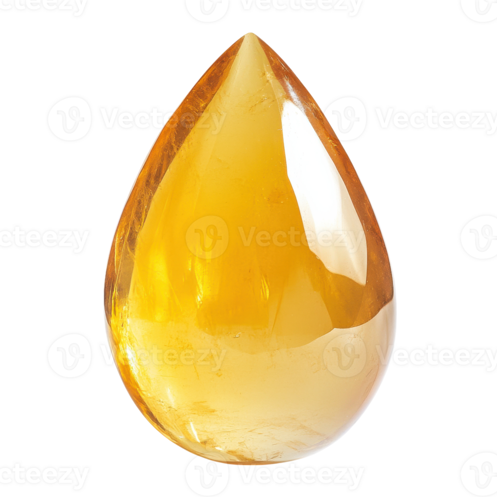 A single honey droplet on transparent background png