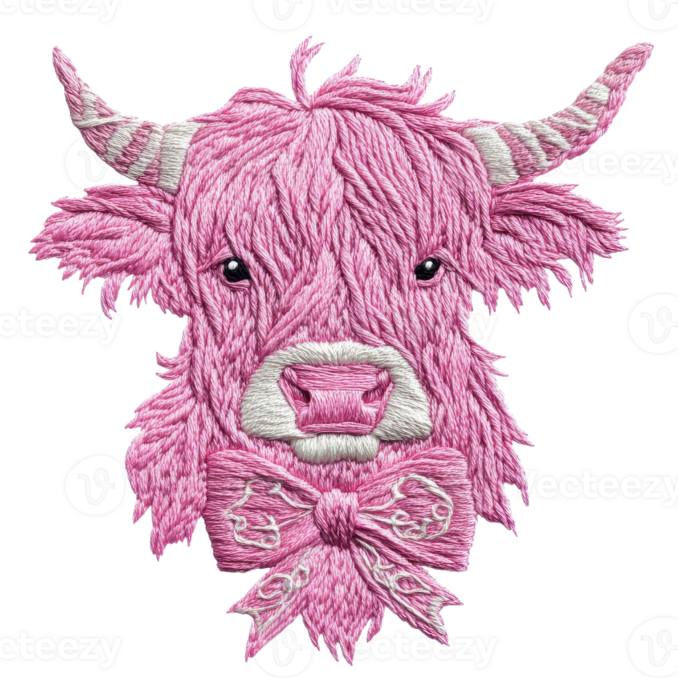 Pink embroidered highland on transparent background png
