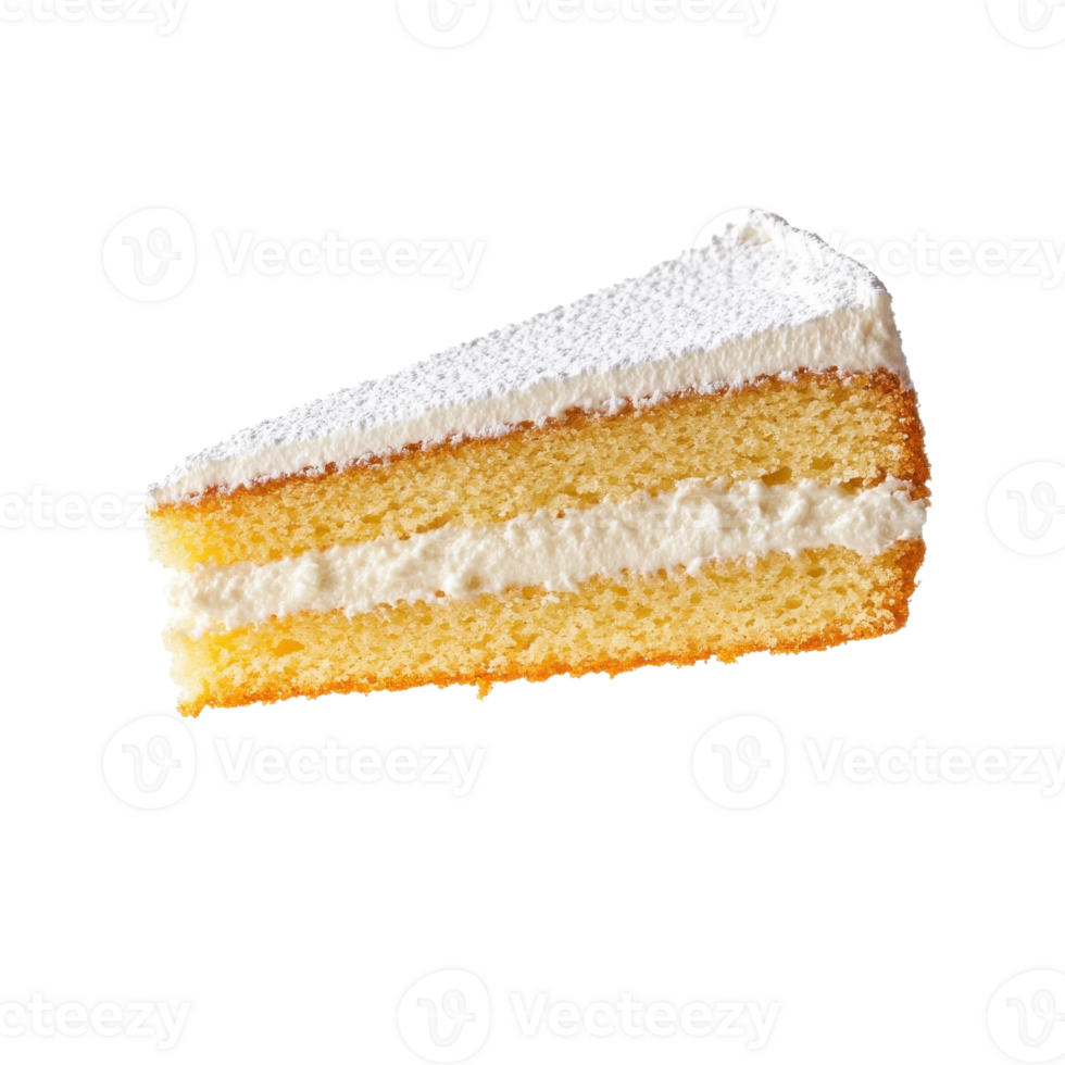 Cake slice with frosting on transparent background png