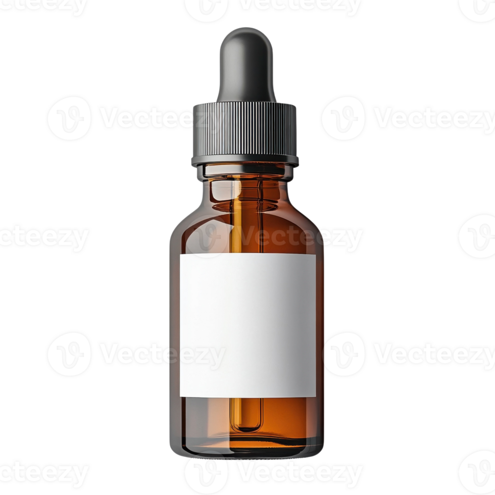 Dropper bottle with label on transparent background png