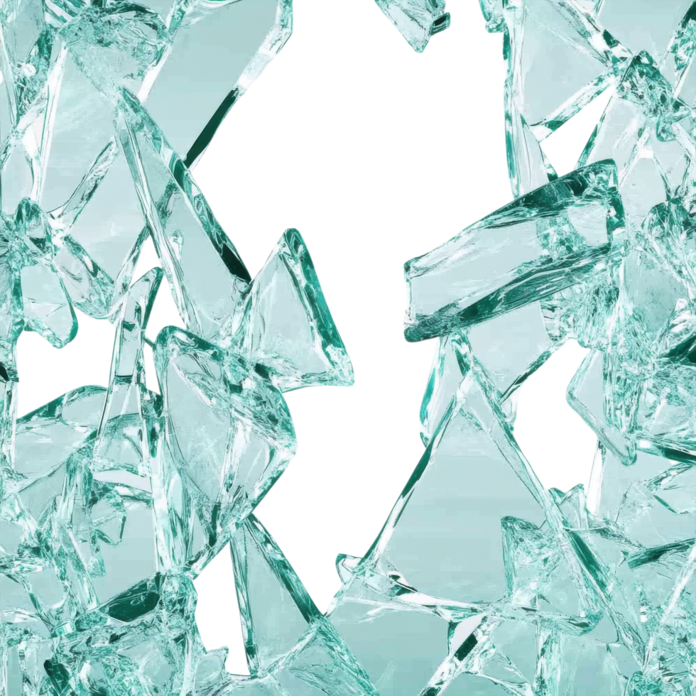 Shattered glass texture on transparent background png