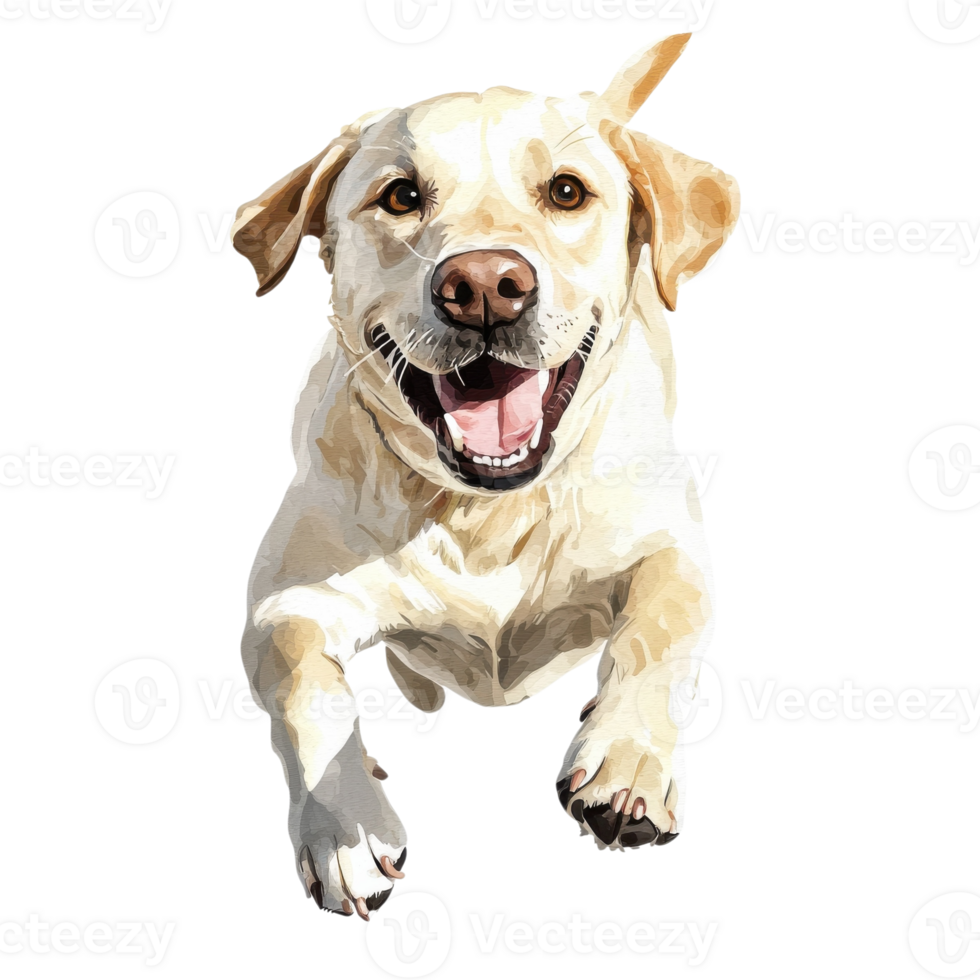 A happy labrador running on transparent background png