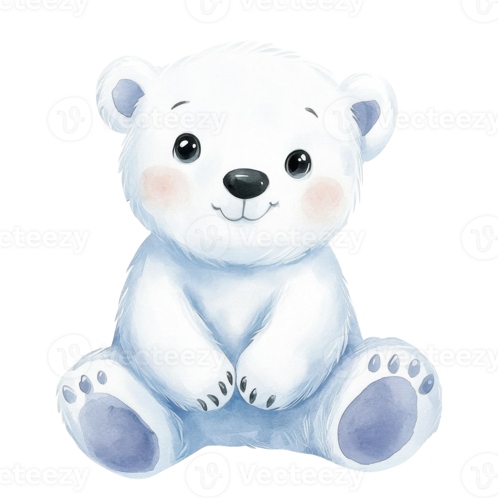 A polar bear illustration on transparent background png