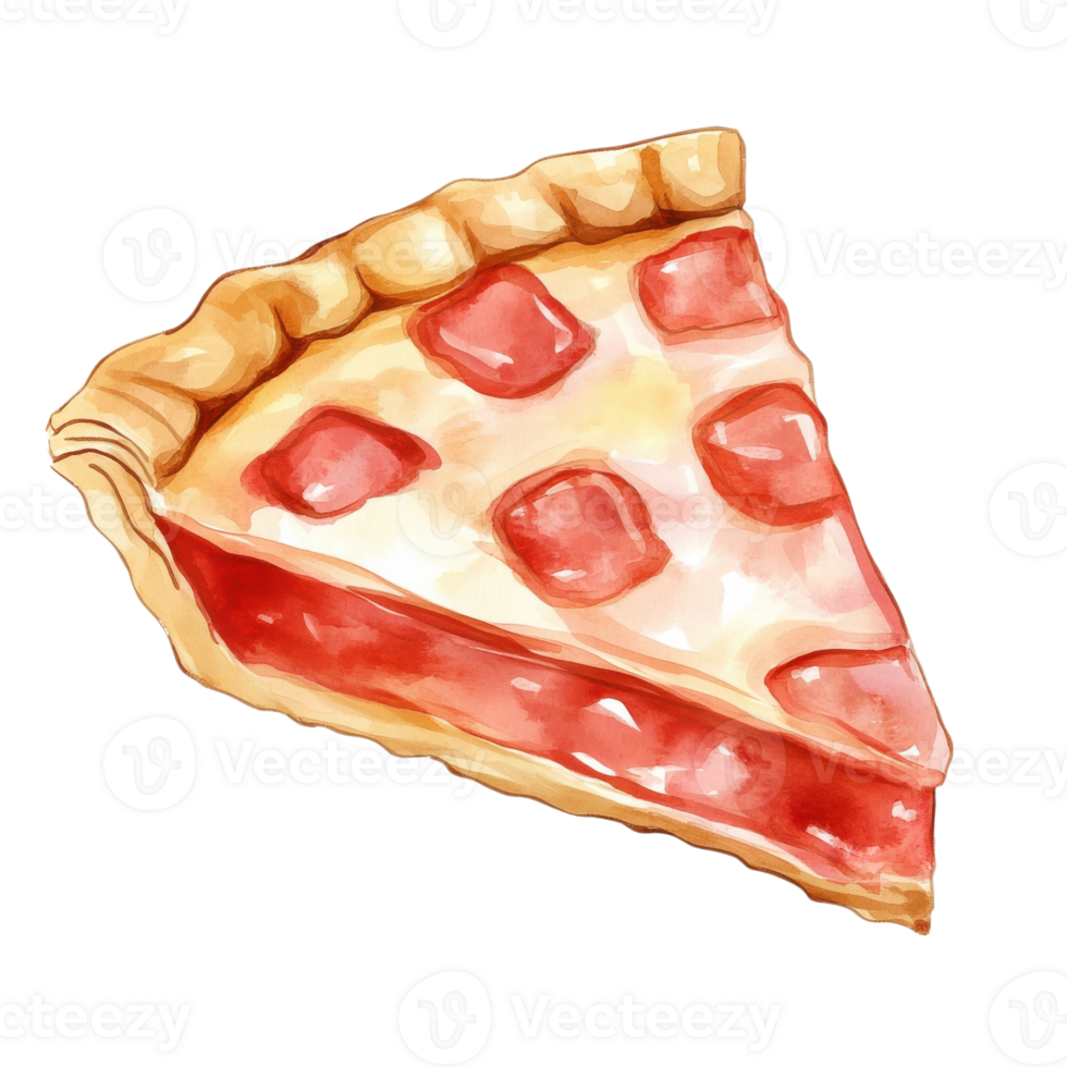 Pizza slice watercolor on transparent background png