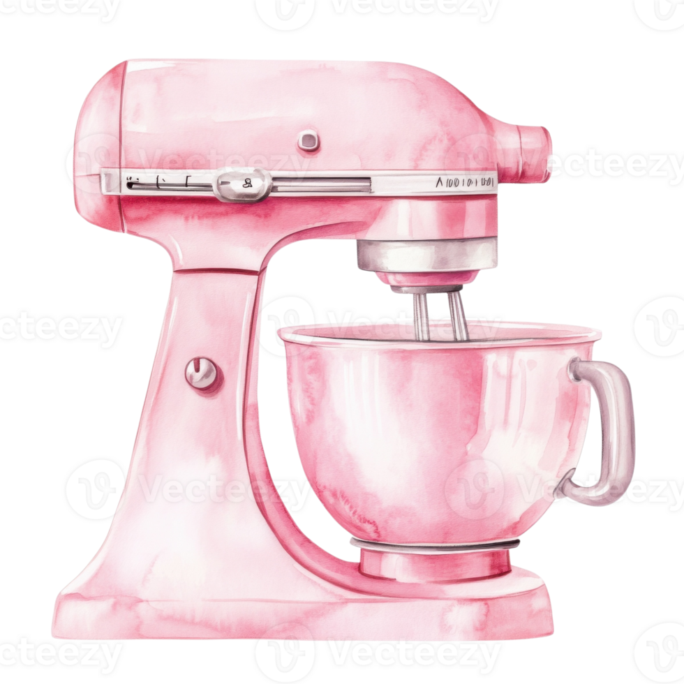 A pink kitchen mixer art on transparent background png