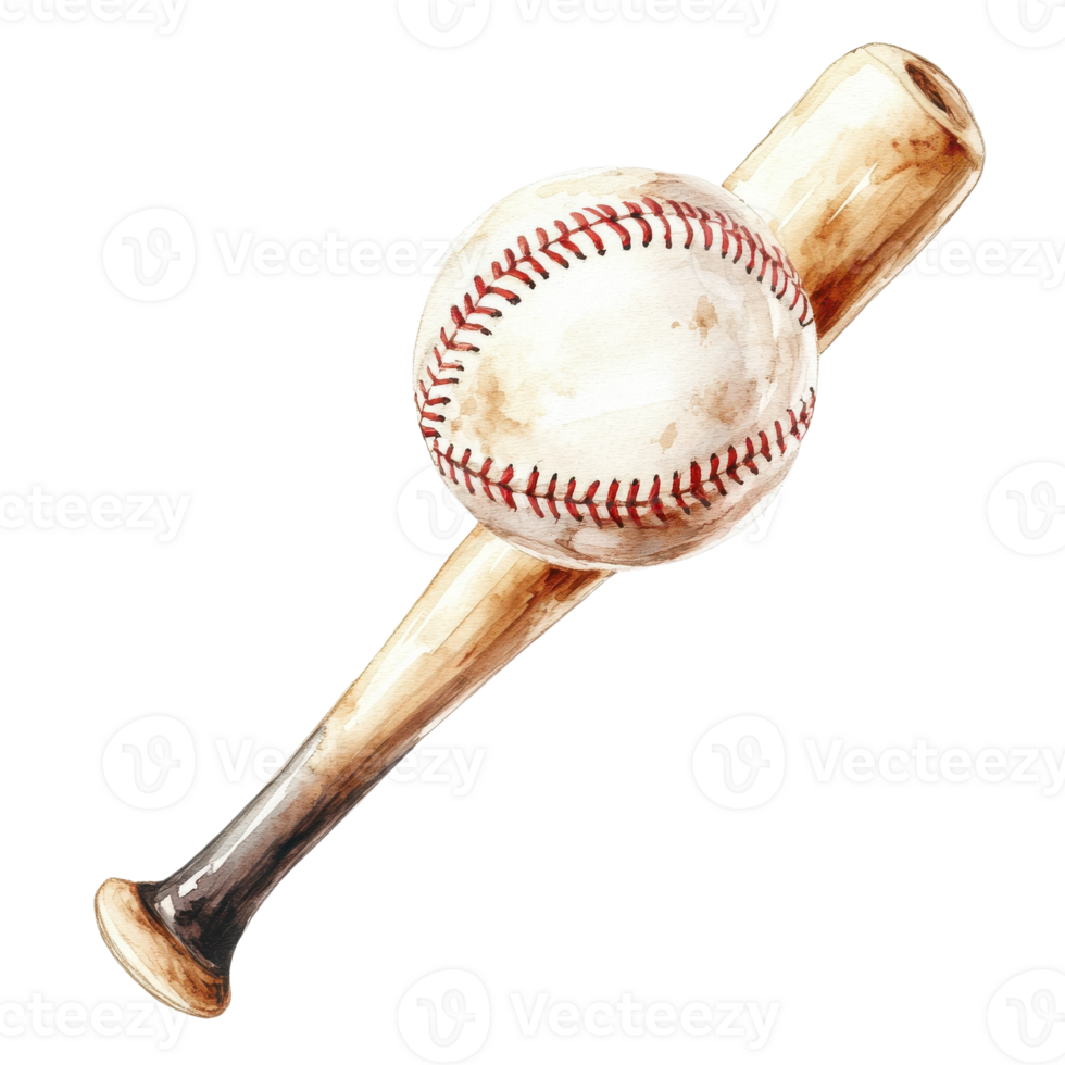 Baseball bat and ball on transparent background png