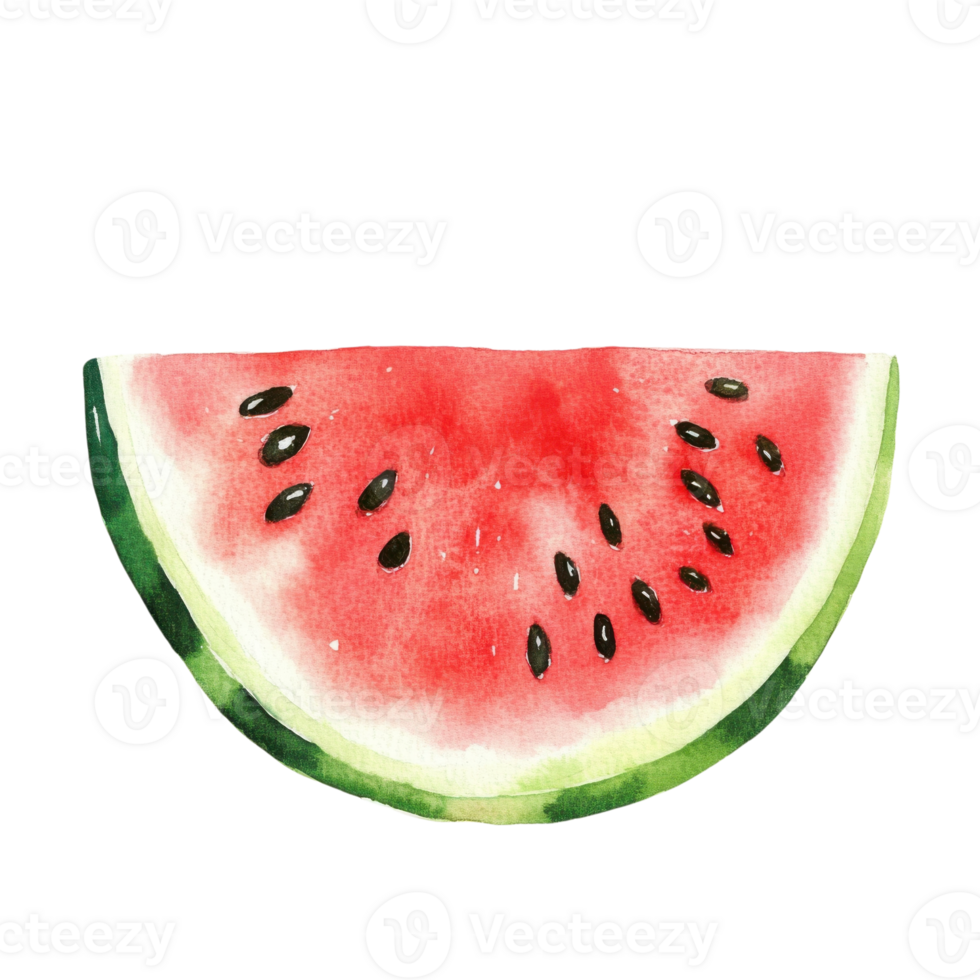 A slice of watermelon art on transparent background png