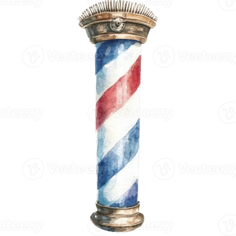 A barber shop pole art on transparent background png