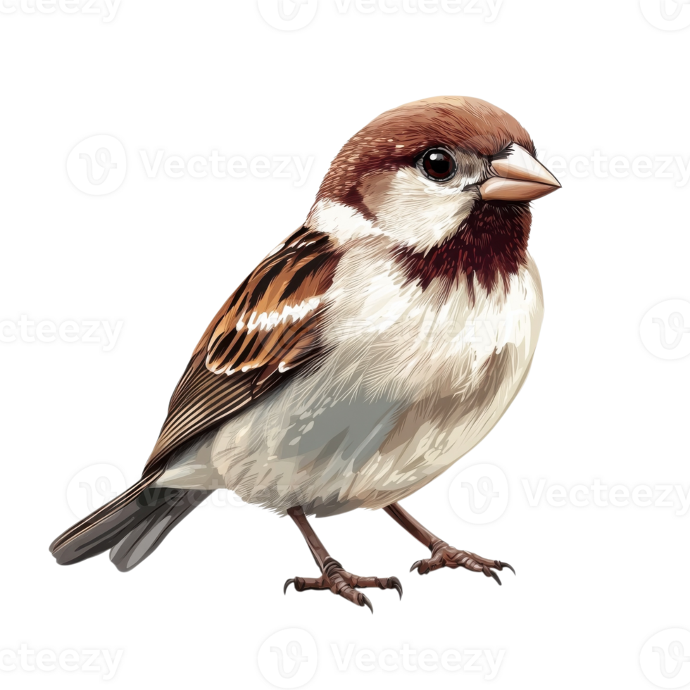 A sparrow on black background on transparent background png