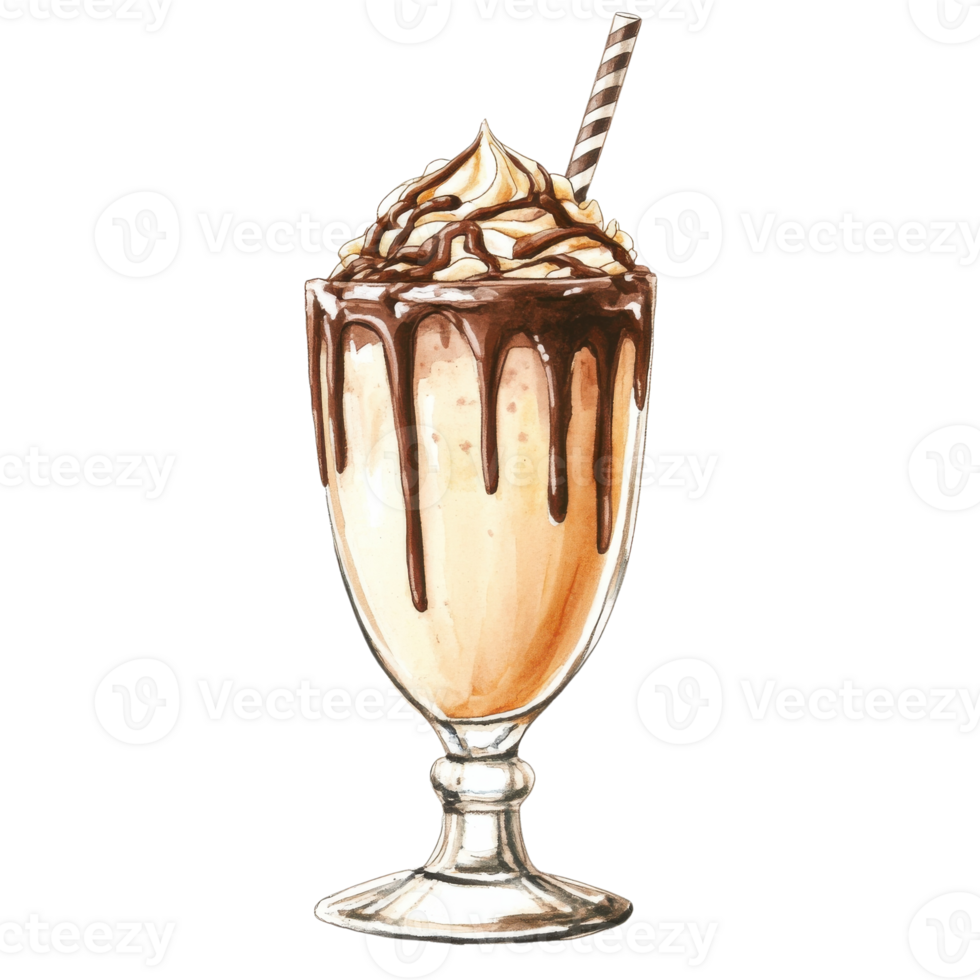 Milkshake with chocolate on transparent background png