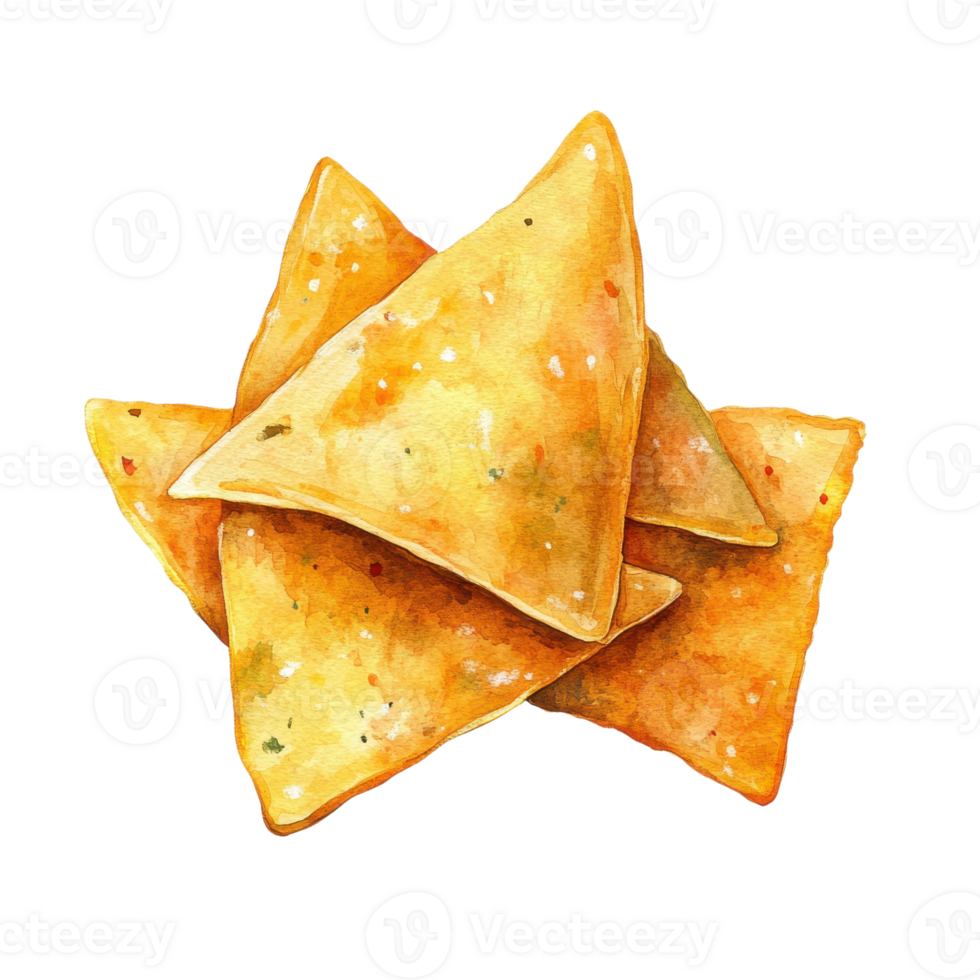 A pile of tortilla chips on transparent background png