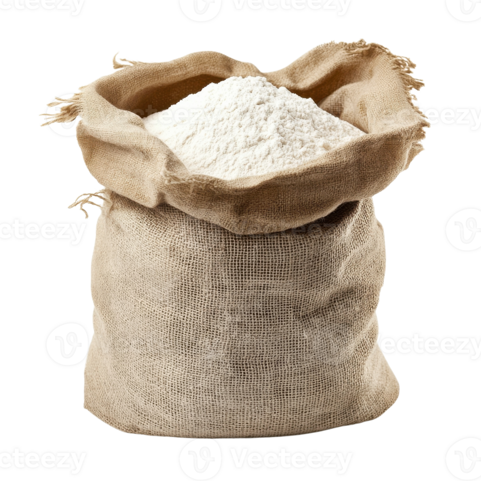 Flour sack full of flour on transparent background png
