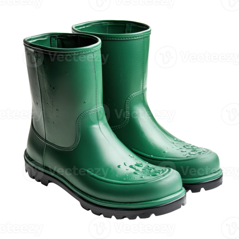 A pair of green boots on transparent background png