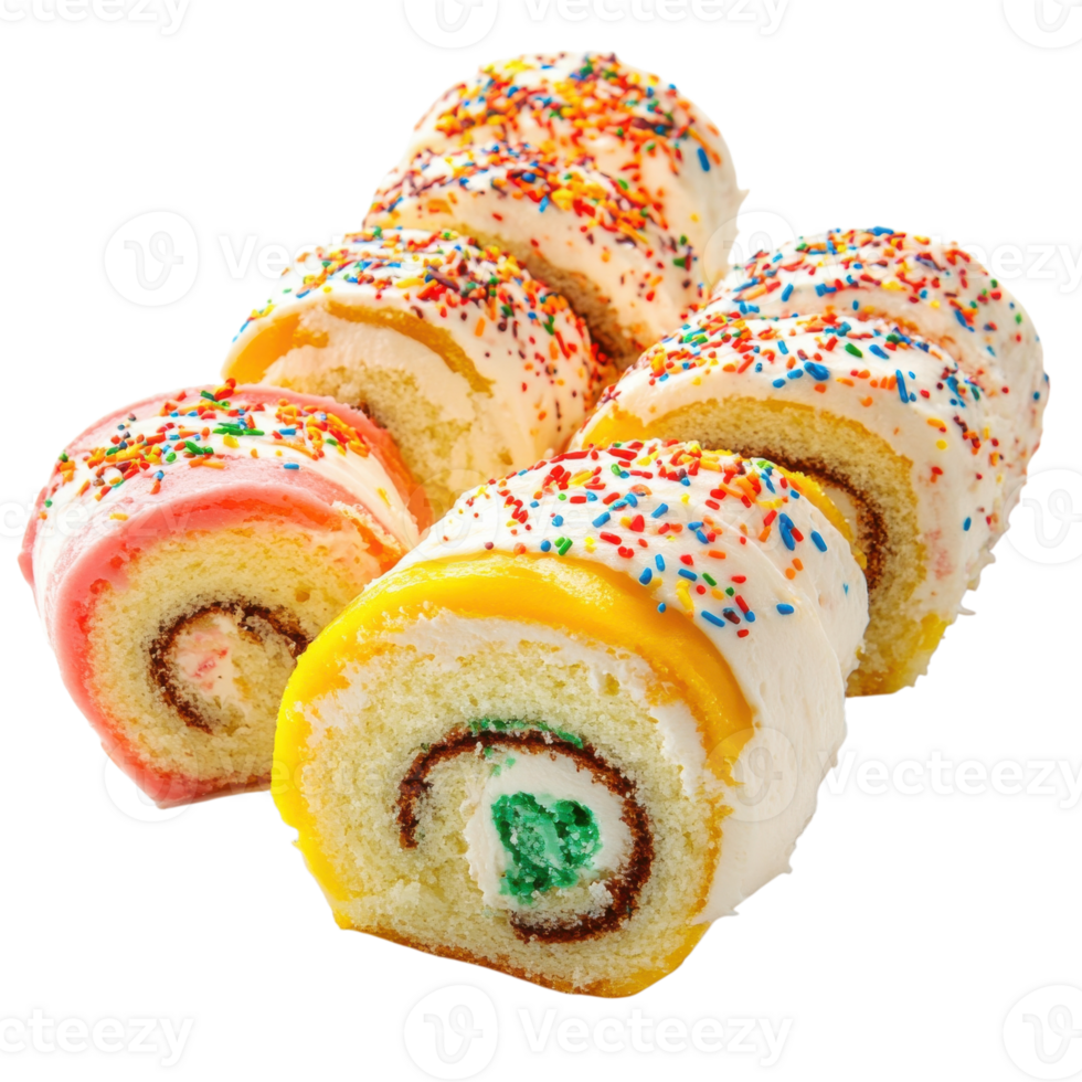 Slices of frosted rolls on transparent background png